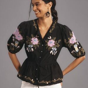 Farm Rio Embroidered Blouse